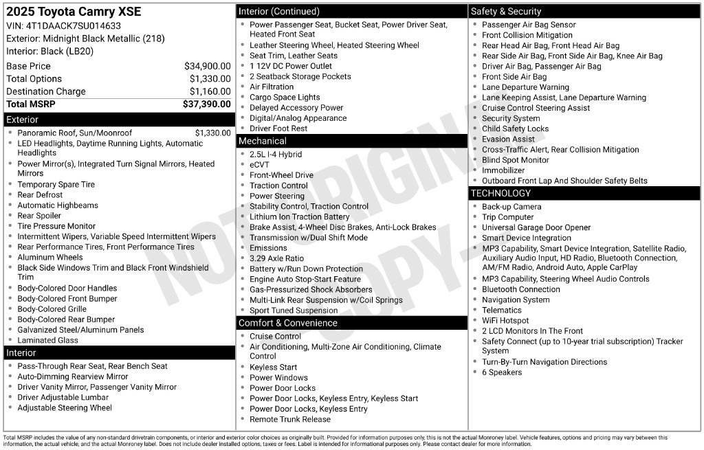 Certified Used 2025 Black Toyota XSE image 30