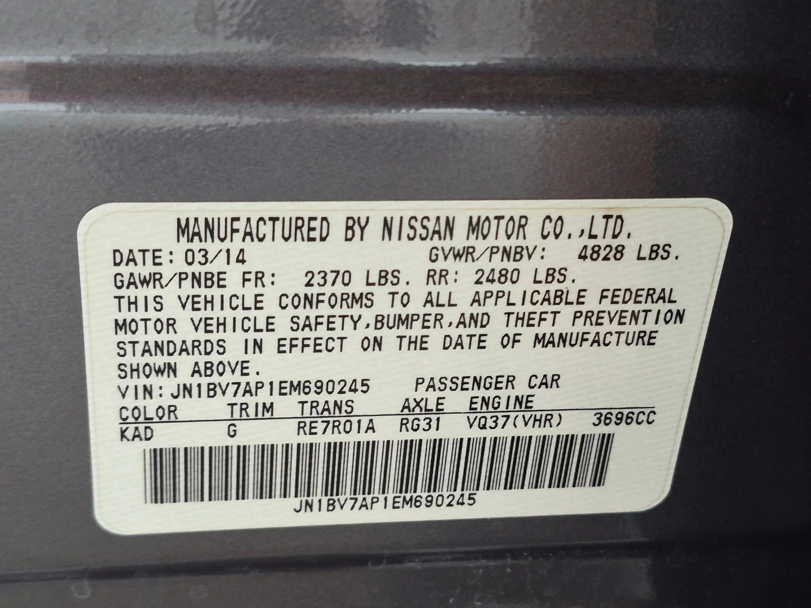 Used 2014 Graphite Shadow INFINITI  image 23