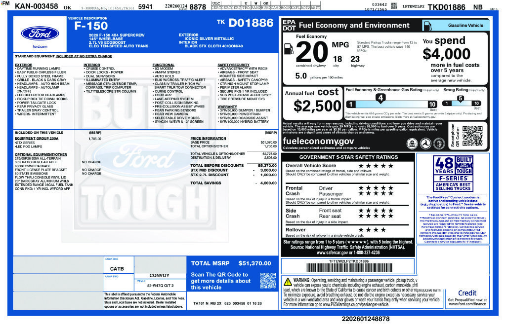 Used 2026 Iconic Silver Metallic Ford STX image 1