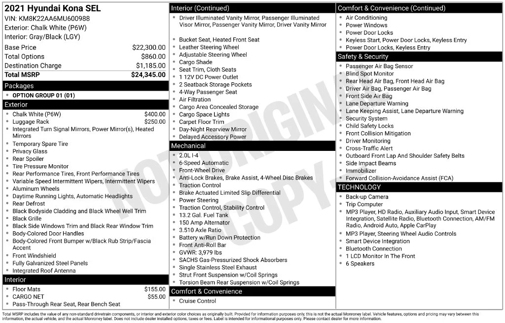 Used 2021 White Hyundai SEL image 2