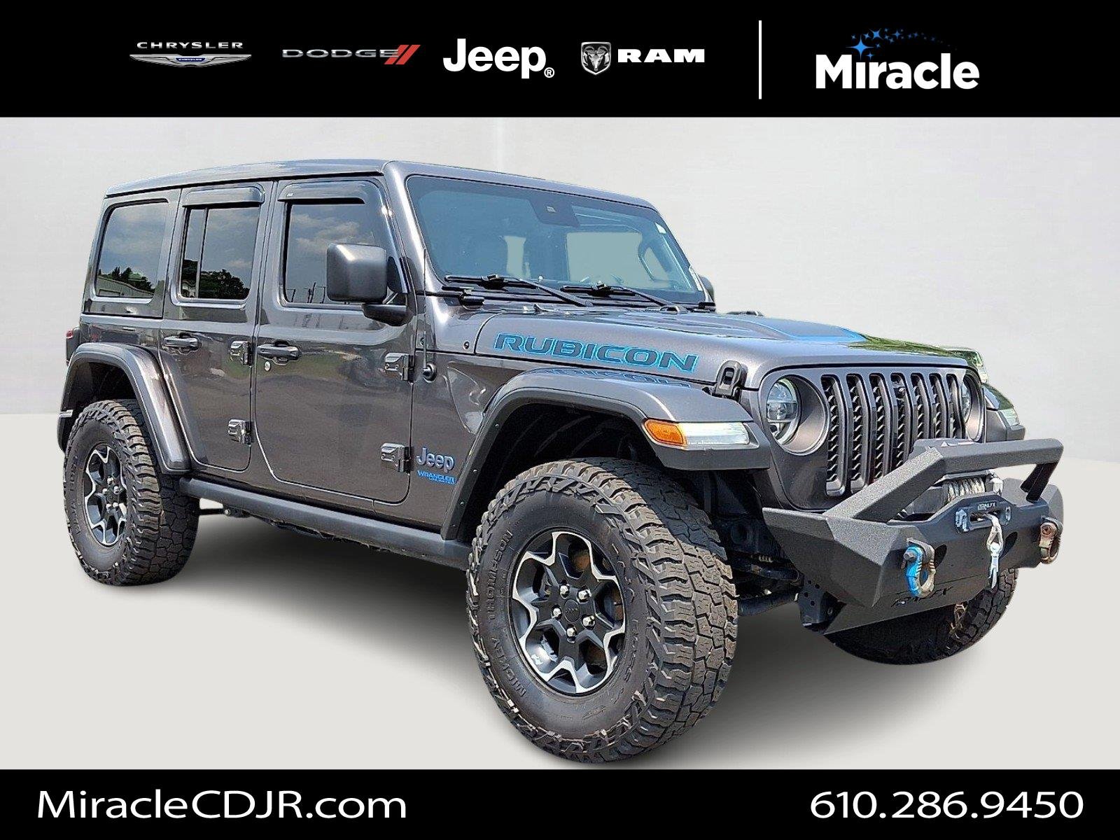 Used 2021 Granite Crystal Metallic Clearcoat Jeep Unlimited Rubicon image 1