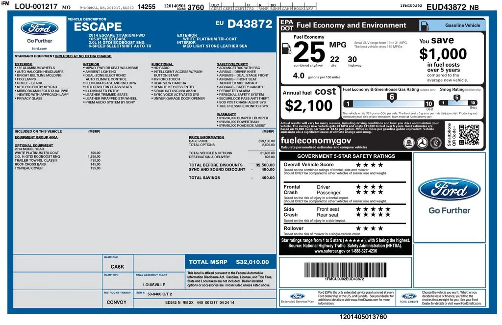 Used 2014 White Ford Titanium image 4