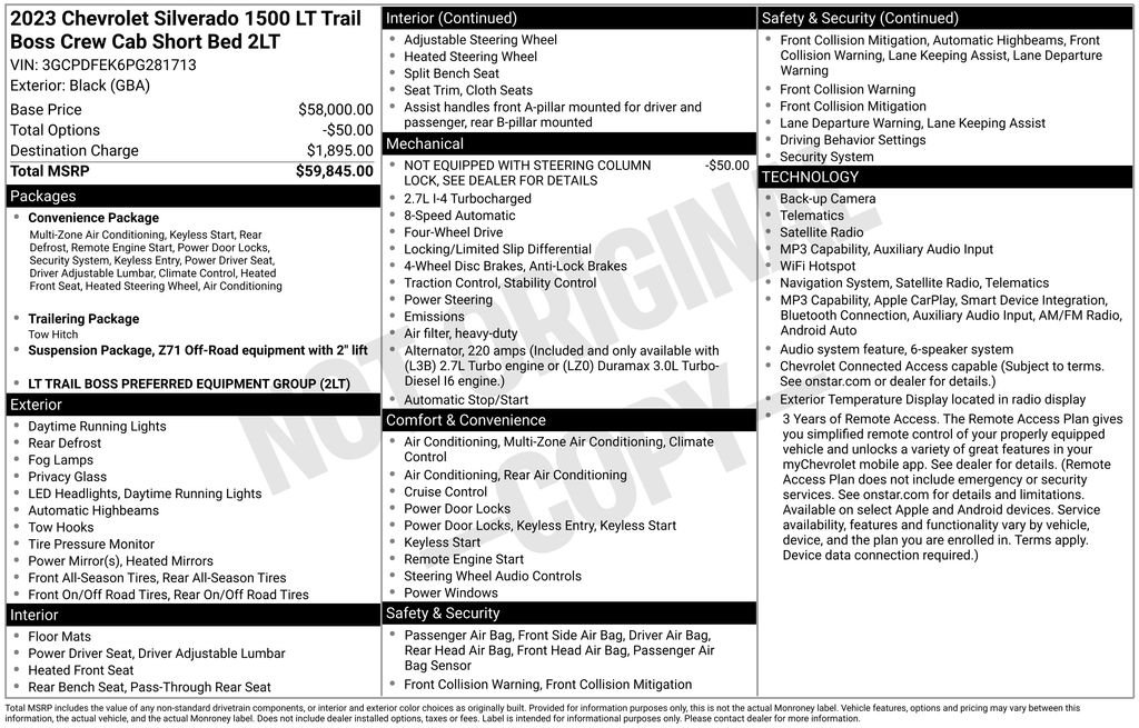 Used 2023 Black Chevrolet LT Trail Boss image 28
