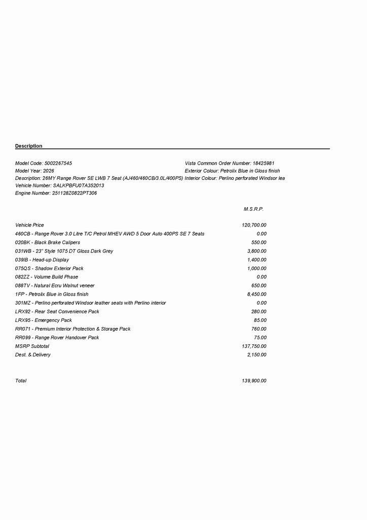 2026 LAND ROVER RANGE ROVER - Image 2