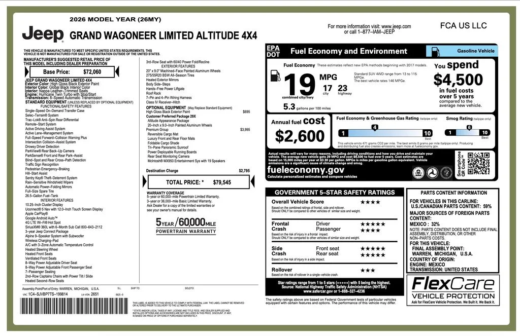 New 2026 High Gloss Black Exterior Paint Jeep Limited Altitude image 2