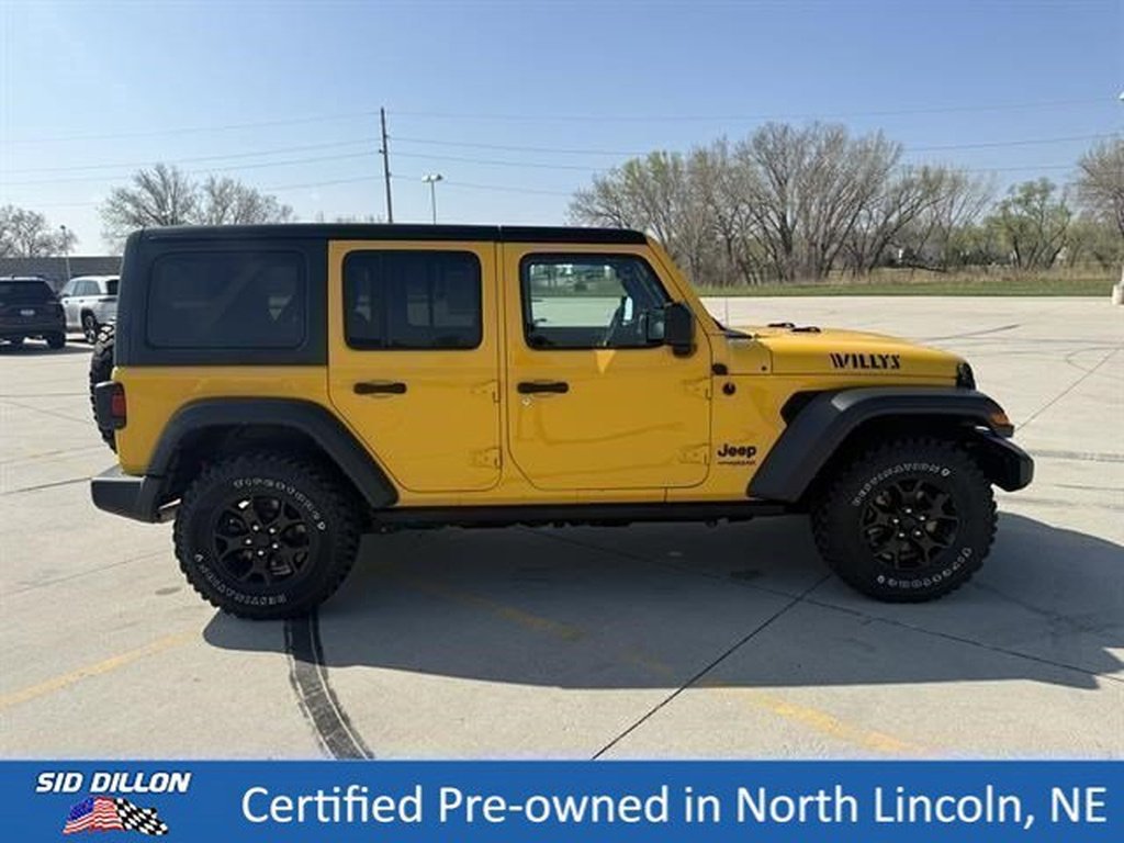 Used 2021 YELLOW Jeep 4x4 Willys Sport 4dr SUV image 3