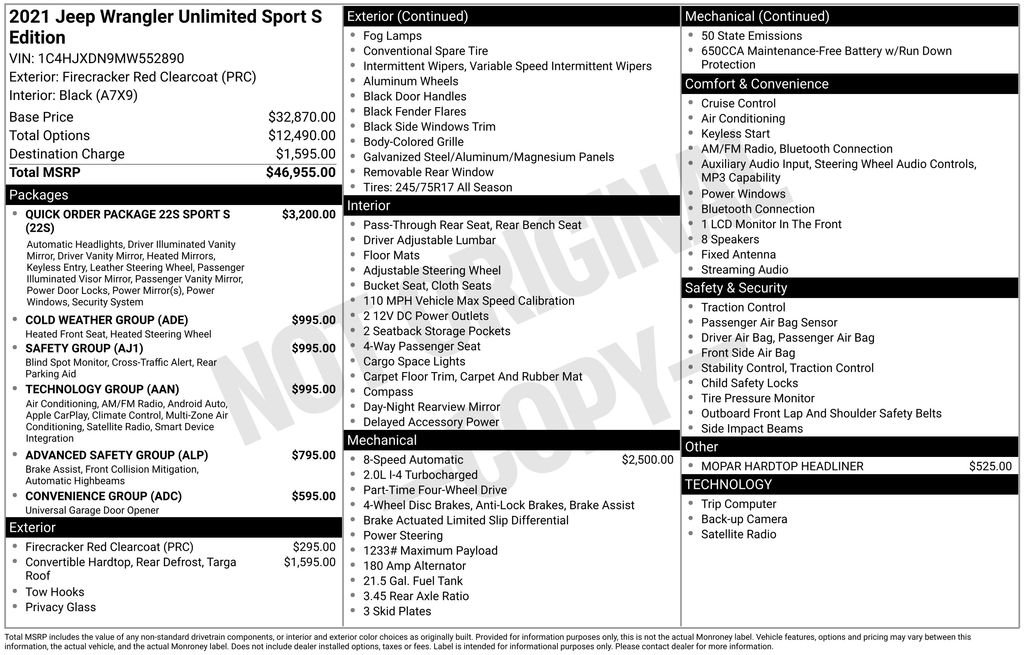 Used 2021 Red Jeep Unlimited Sport S image 4