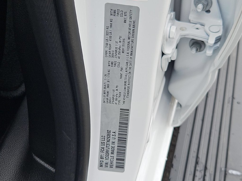 New 2026 Bright White Clear-Coat Exterior Paint RAM Laramie image 29