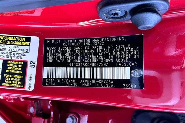 Certified Used 2022 SUPERSONIC RED Toyota  image 34