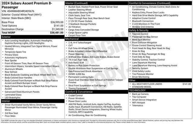 Used 2024 White Subaru Premium image 30