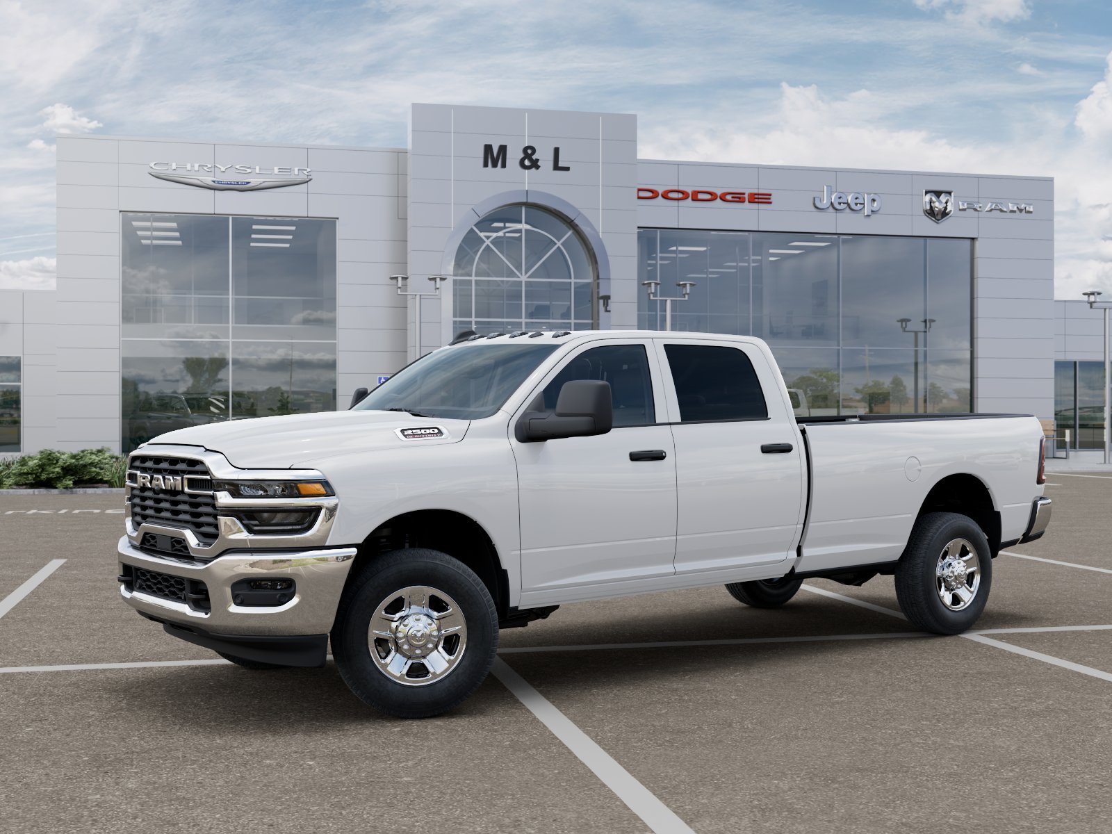 New 2026 Bright White Clear-Coat Exterior Paint RAM Tradesman Crew Cab 4x4 8