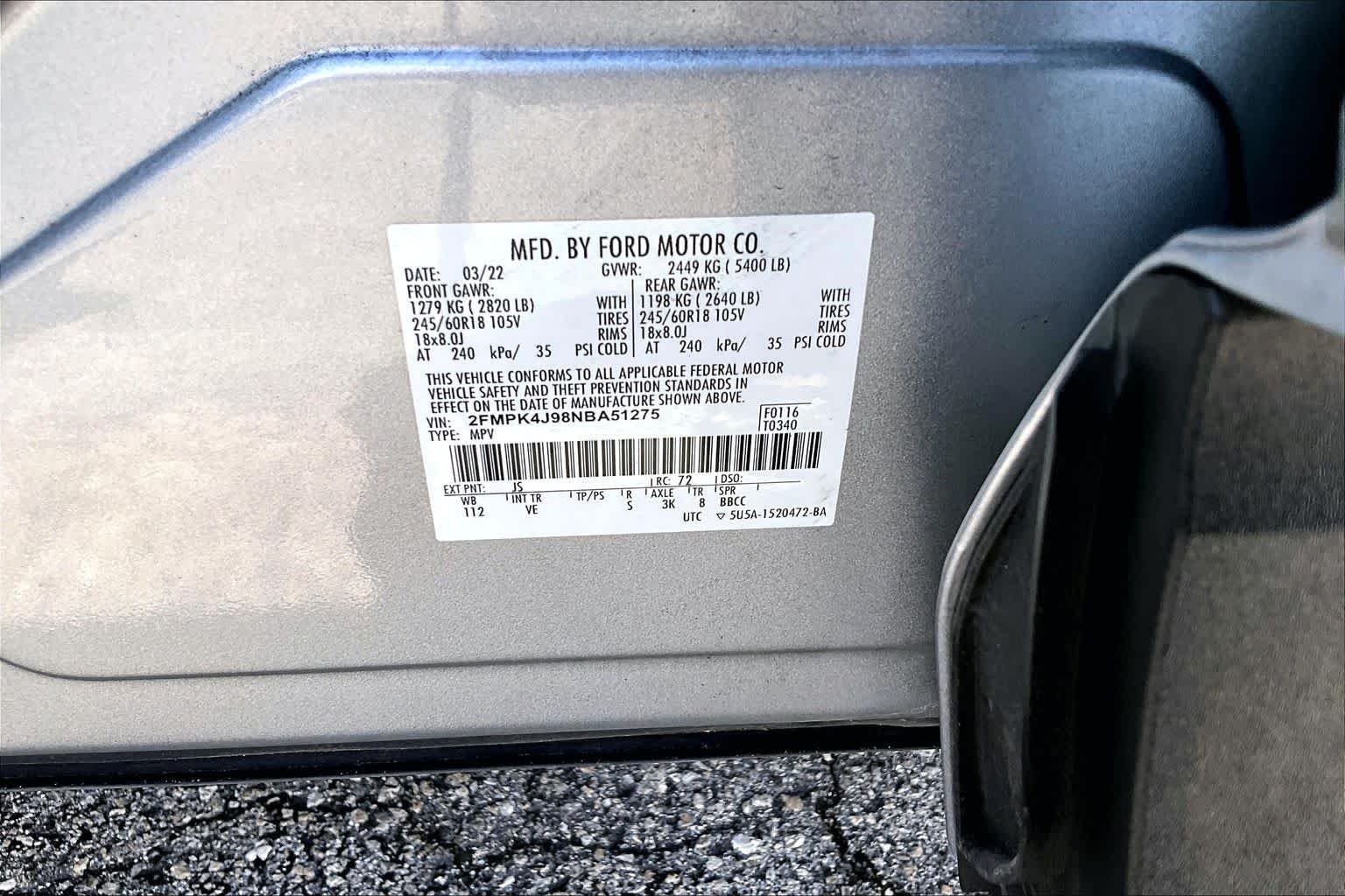 Used 2022 Iconic Silver Metallic Ford SEL image 35