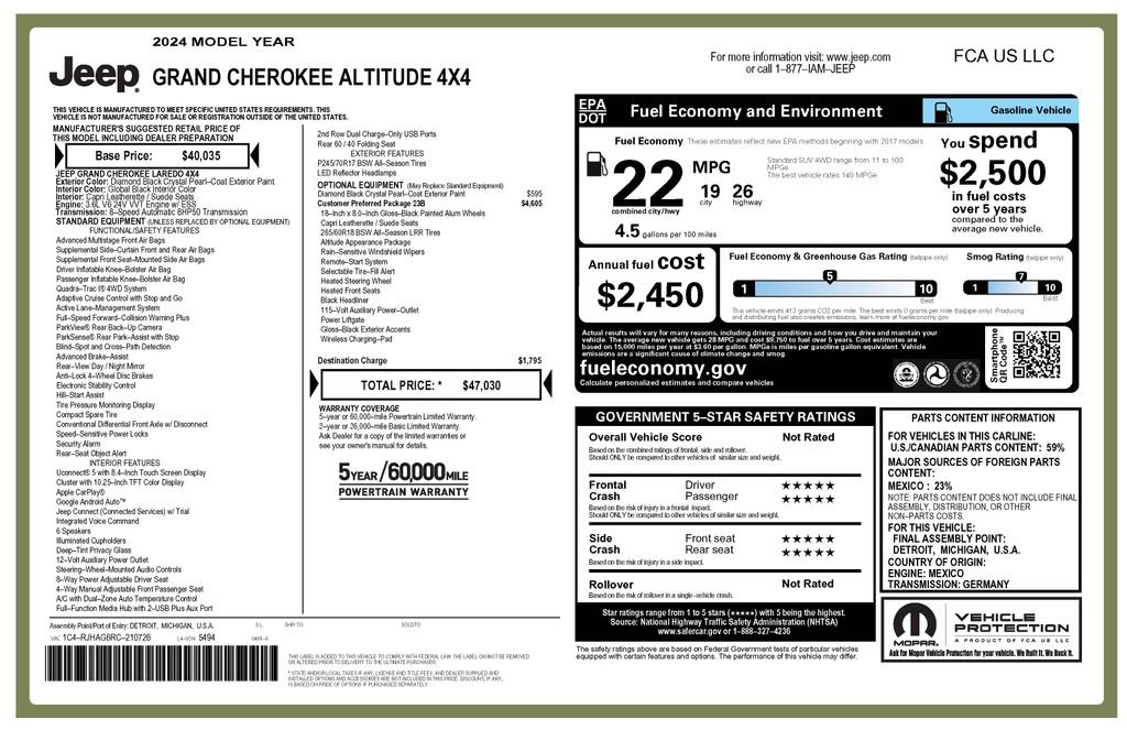 Certified Used 2024 Black Jeep Altitude image 3
