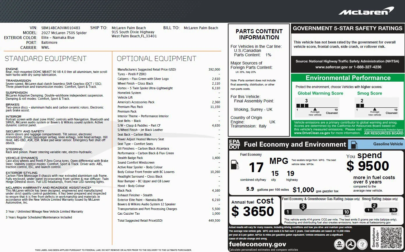 New 2027 Namaka Blue McLaren Spider image 25