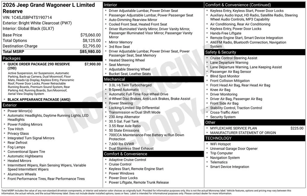 New 2026 Bright White Clearcoat Jeep Limited Reserve image 9