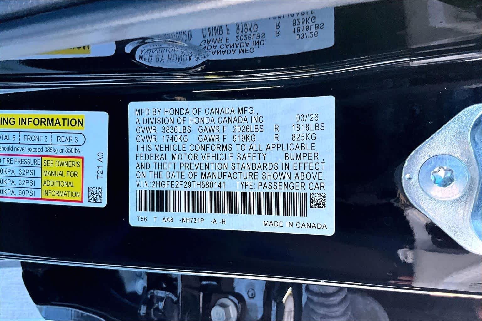 Certified Used 2026 Crystal Black Pearl Honda LX image 34
