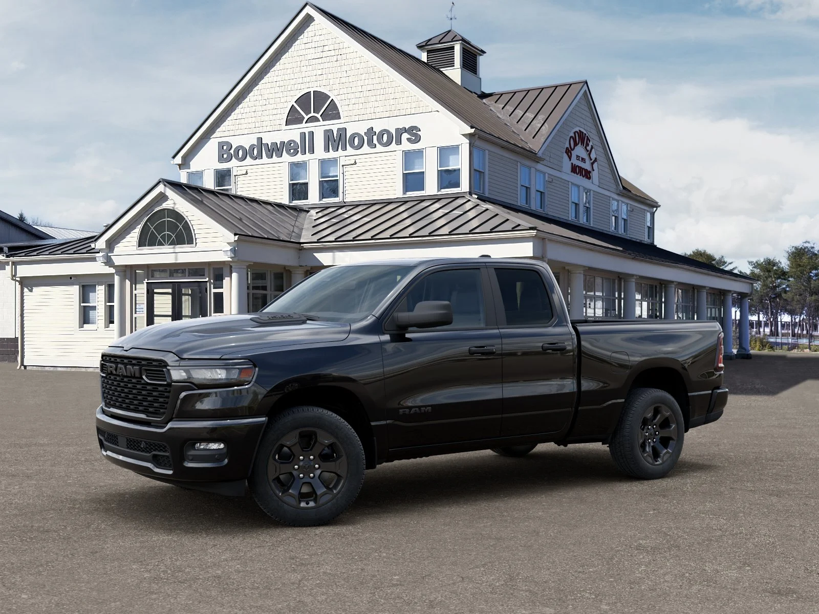 New 2026 Diamond Black Crystal Pearl-Coat Exterior Paint RAM Express Crew Cab 4x4 6
