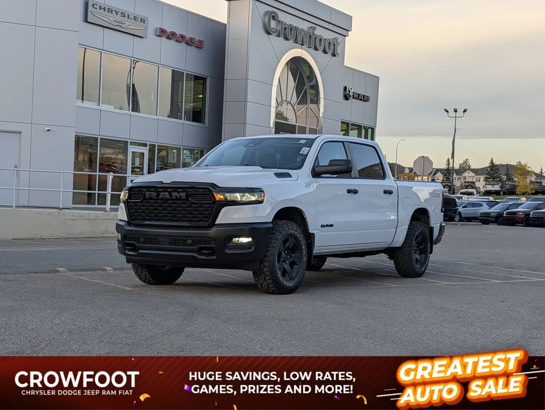 New 2026 White RAM Warlock - - E-Locker Axle - 18 Black Wheels - Skid Plates - Trailer Brake Control & More! image 1