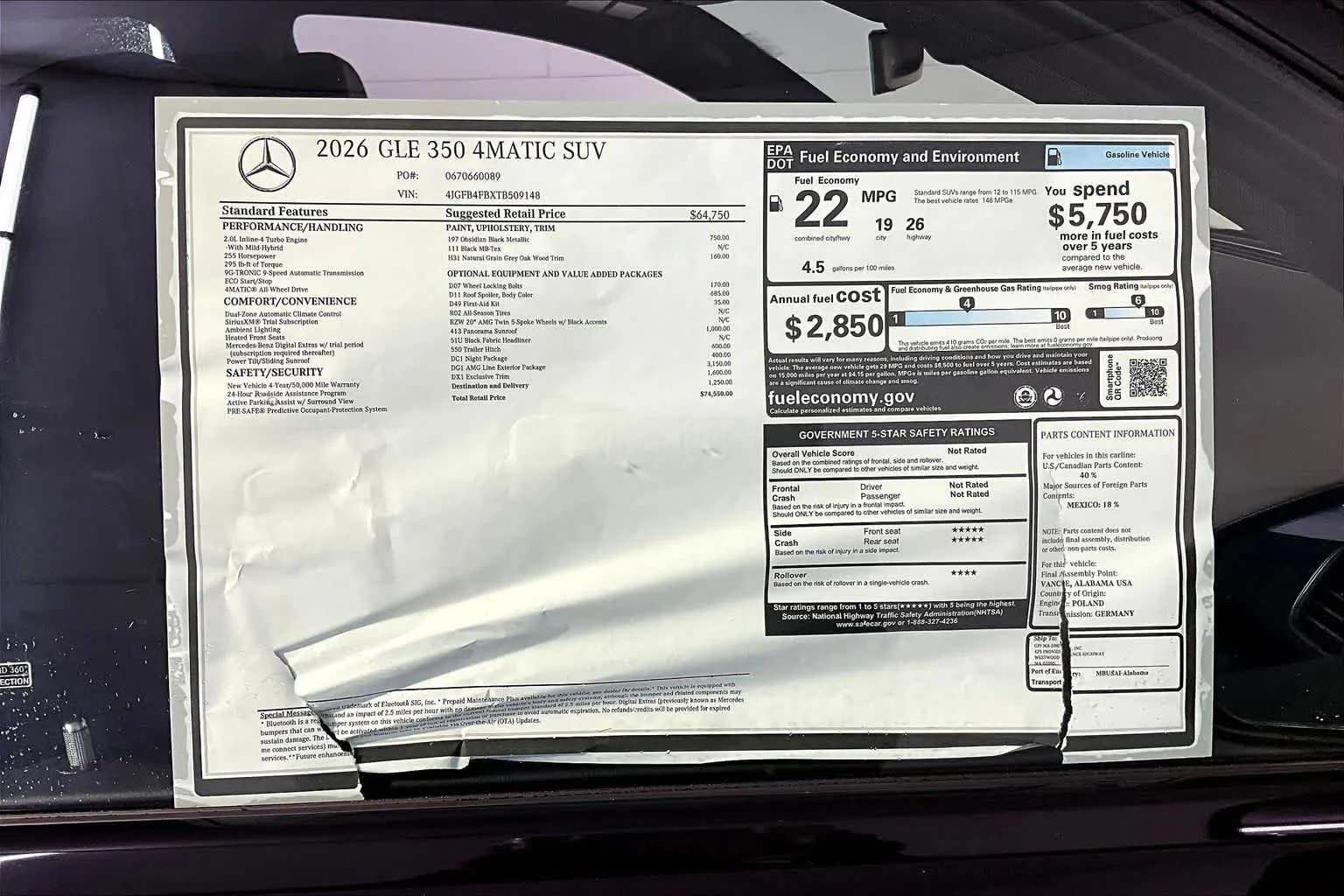 New 2026 Obsidian Black Metallic Mercedes-Benz GLE 350 image 18
