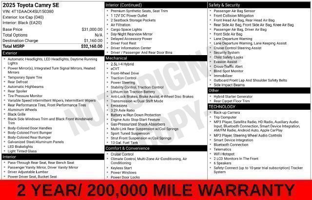 Used 2025 Ice Toyota SE image 42