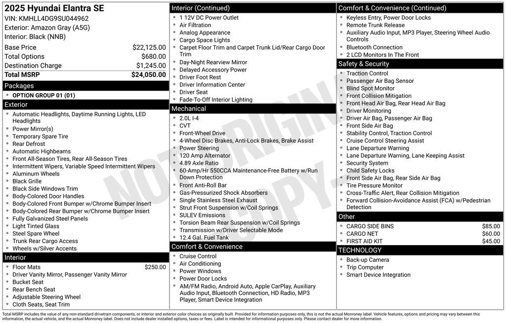 Used 2025 Gray Hyundai SE image 30