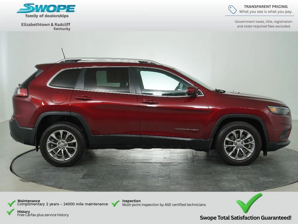 Certified 2019 Jeep Cherokee Latitude Plus with VIN 1C4PJLLX2KD129553 for sale in Elizabethtown, KY