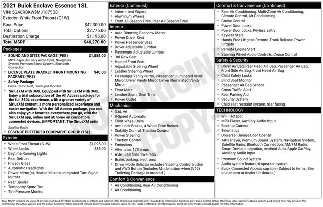 Used 2021 White Frost Tricoat Buick Essence image 11