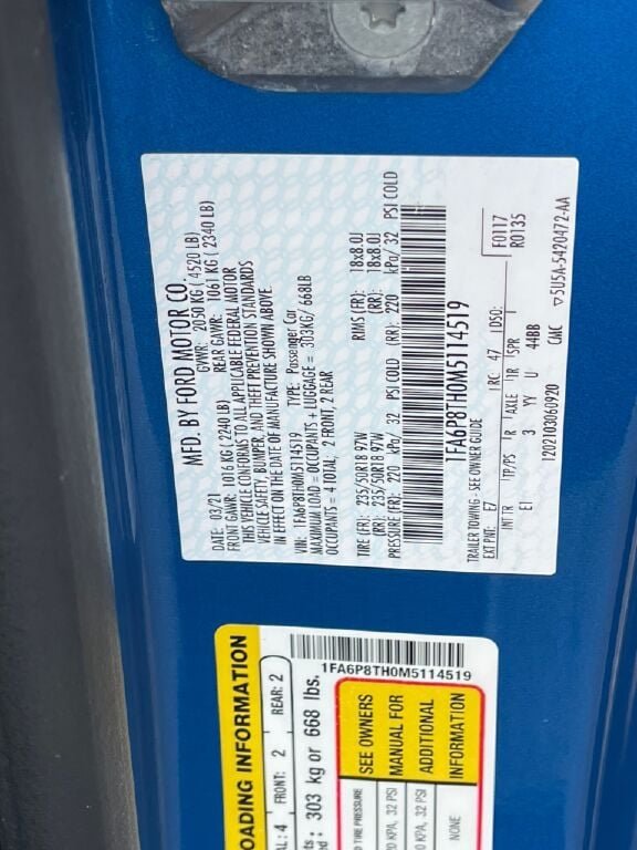 Used 2021 Velocity Blue Metallic Ford EcoBoost Premium image 36