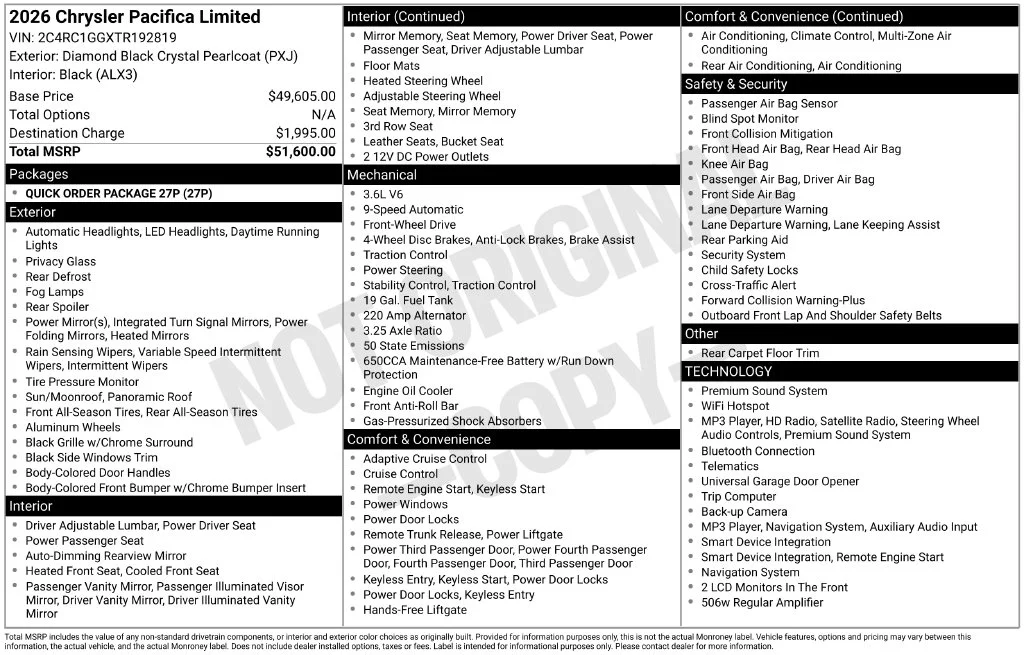 Used 2026 Black Chrysler Limited image 6
