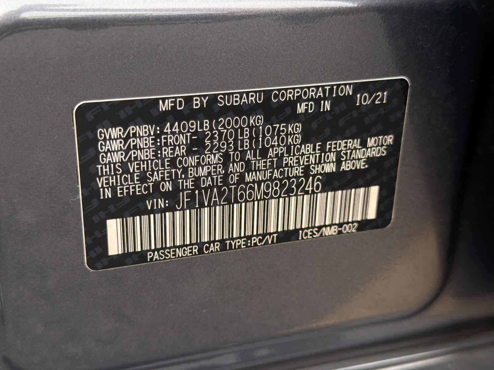 Certified Used 2021 Magnetite Gray Metallic Subaru STI Limited image 38