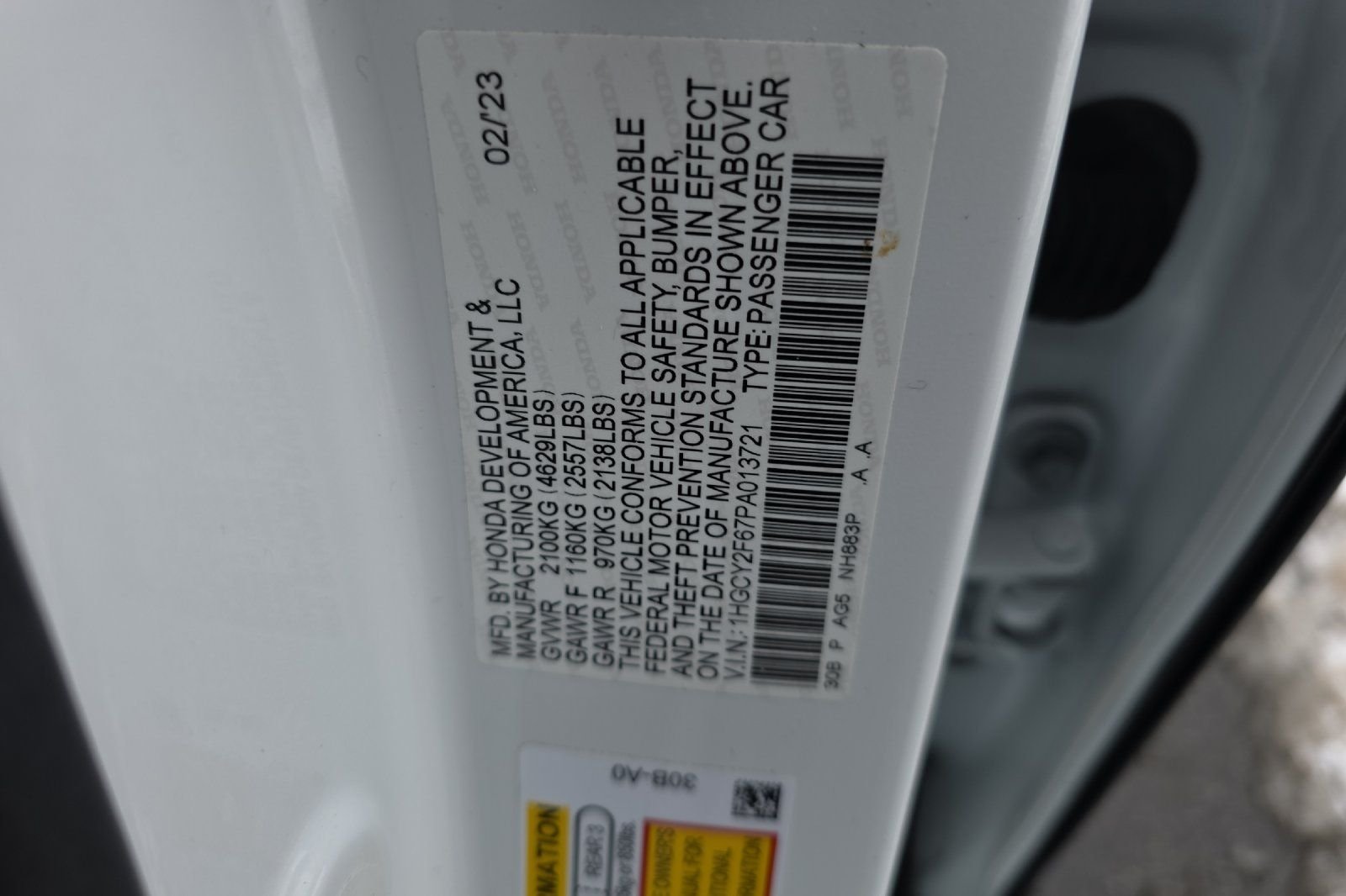 Used 2023 Platinum White Pearl Honda EX-L image 23