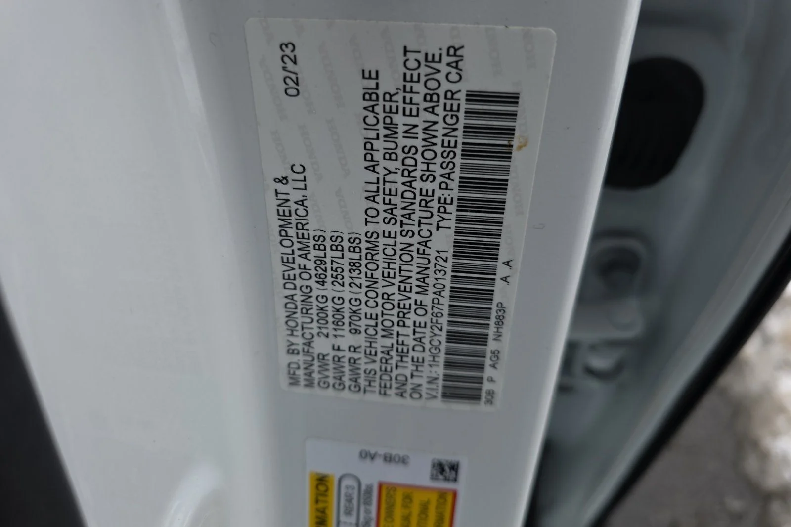 Used 2023 Platinum White Pearl Honda EX-L image 23