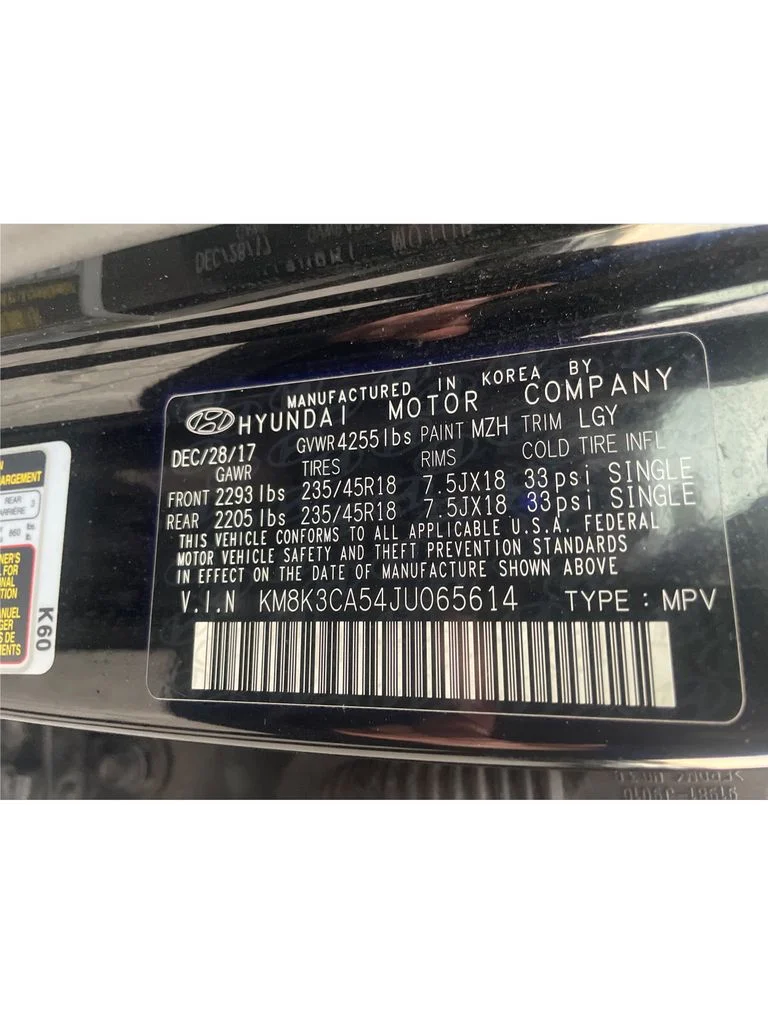 Used 2018 Ultra Black Hyundai Limited image 23