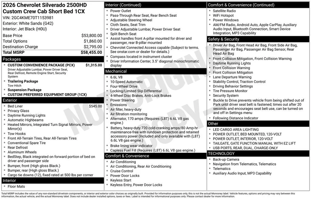 Used 2026 White Chevrolet Custom image 37