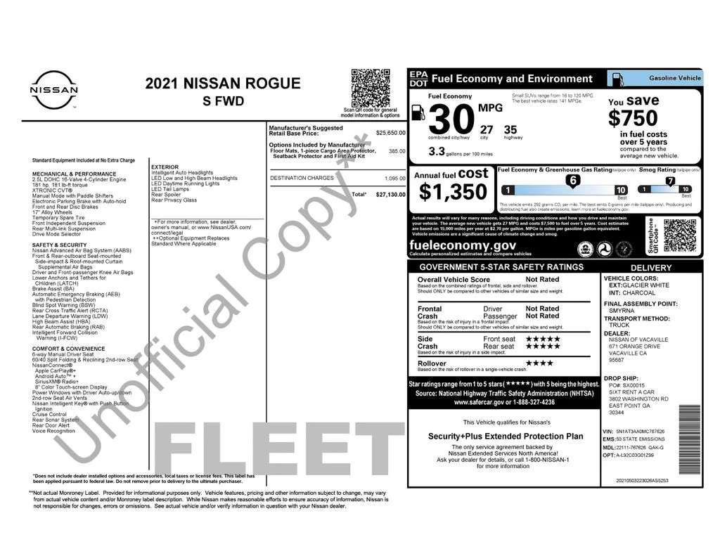 Certified Used 2021 White Nissan S image 3