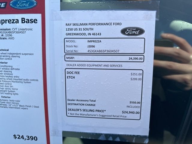 Used 2023 Black Subaru Base image 3