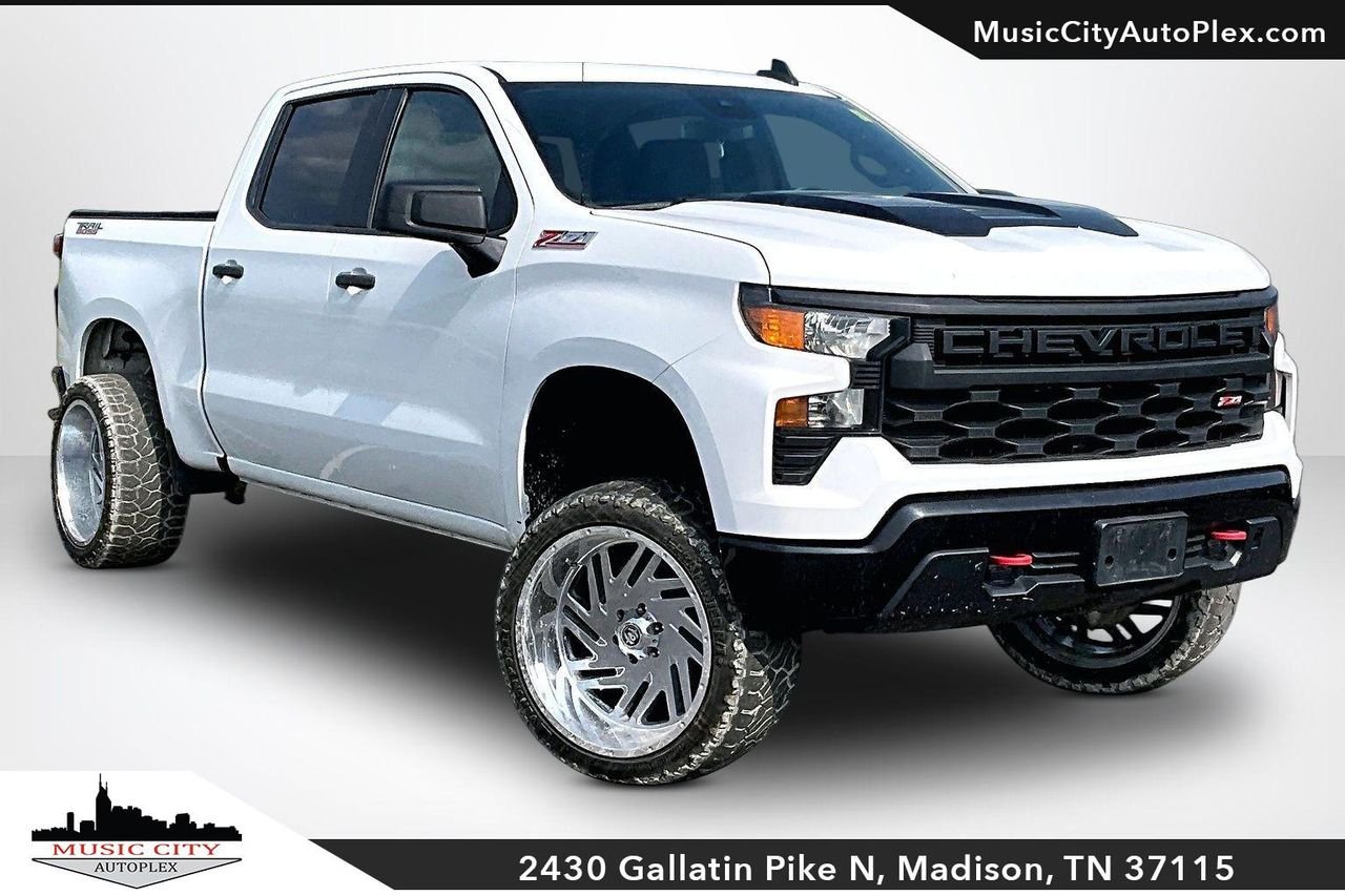 Used 2022 Summit White Chevrolet 4WD Crew Cab Short Bed Custom Trail Boss image 1