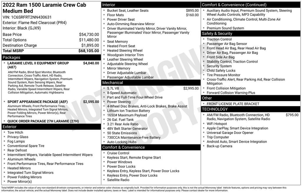 Used 2022 Flame Red Clearcoat RAM Laramie image 7