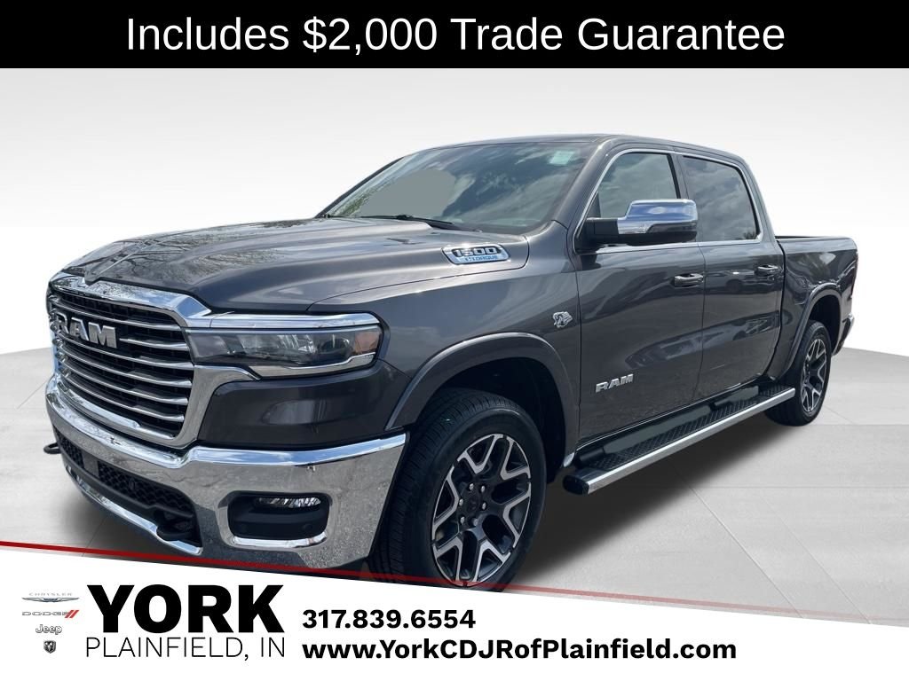 Granite Crystal Metallic Clear-Coat Exterior Paint 2026 RAM 1500 Laramie Crew Cab 4WD Pickup Truck Four-Wheel Drive