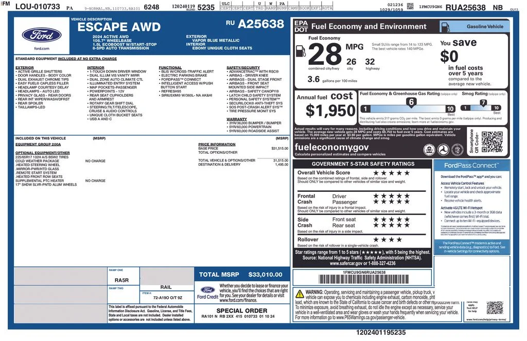 Used 2024 Vapor Blue Ford Active image 33