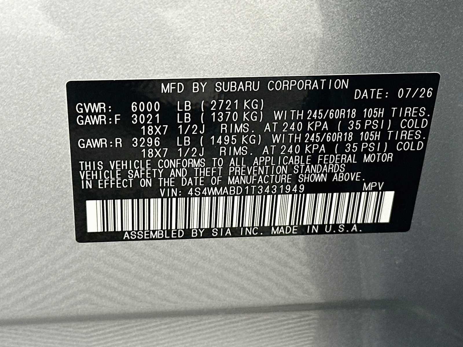 New 2026 ICE SILVER METALLIC Subaru Premium 7-Passenger image 30
