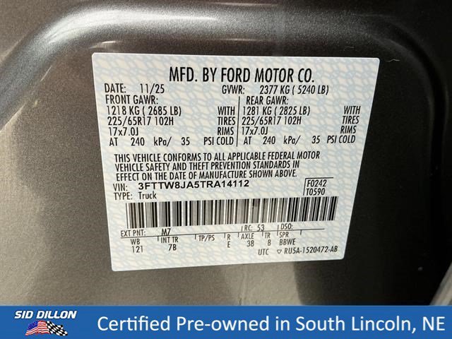 Certified Used 2026 Azure Gray Metallic Tri-Coat Ford XLT image 15