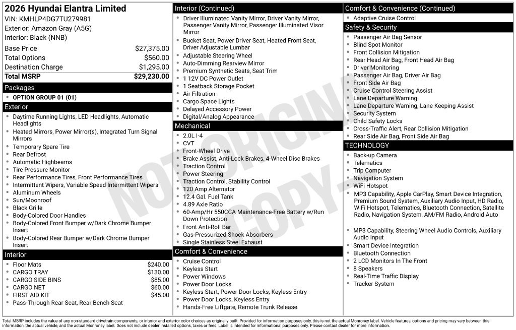 New 2026 Gray Hyundai Limited image 23