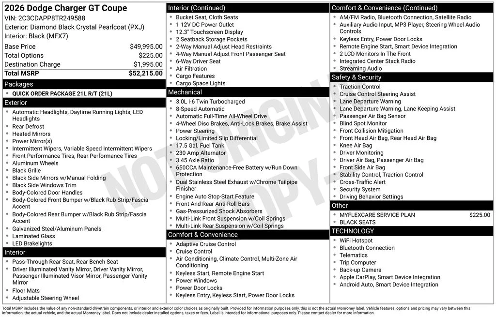 New 2026 Diamond Black Crystal Pearlcoat Dodge R/T image 5