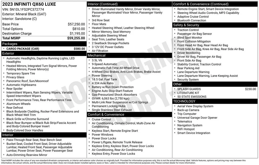 Used 2023 Black INFINITI LUXE image 6