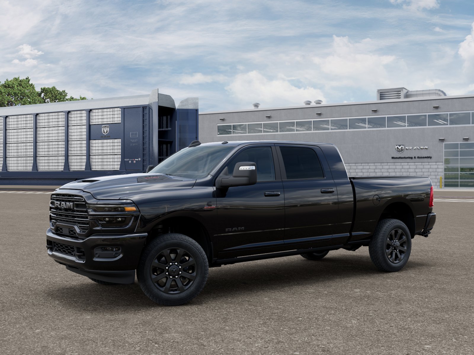 New 2027 Diamond Black Crystal Pearl-Coat Exterior Paint RAM Laramie image 1