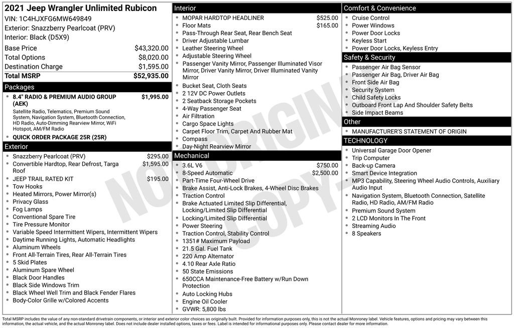 Used 2021 Snazzberry Pearlcoat Jeep Unlimited Rubicon image 4