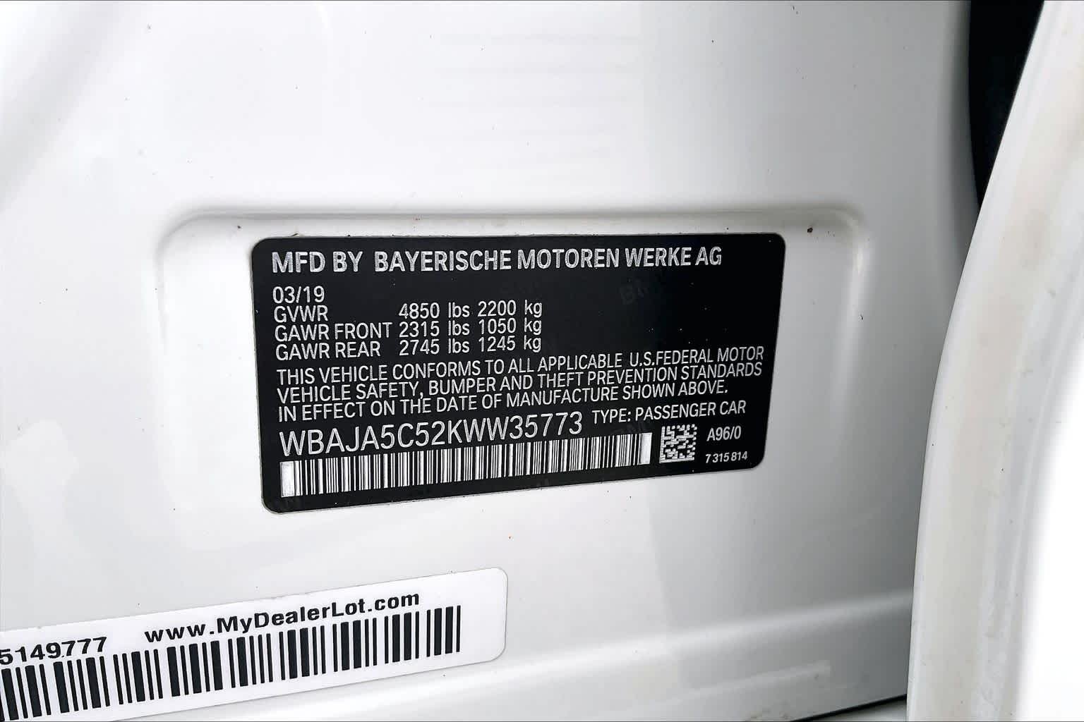 Used 2019 Mineral White Metallic BMW 530i image 32
