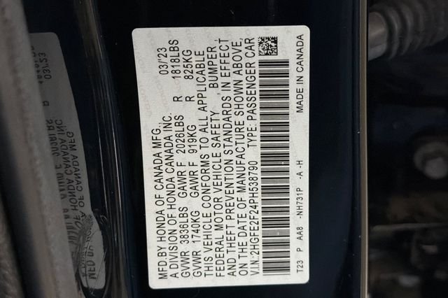 Certified Used 2023 Crystal Black Pearl Honda LX image 31