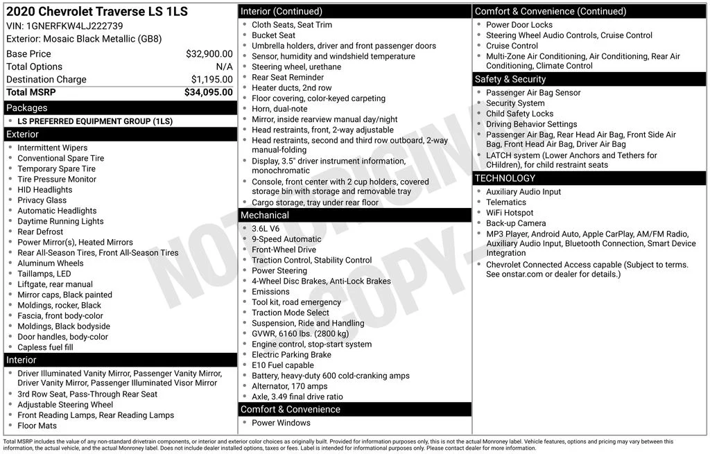Certified Used 2020 Black Chevrolet LS image 5